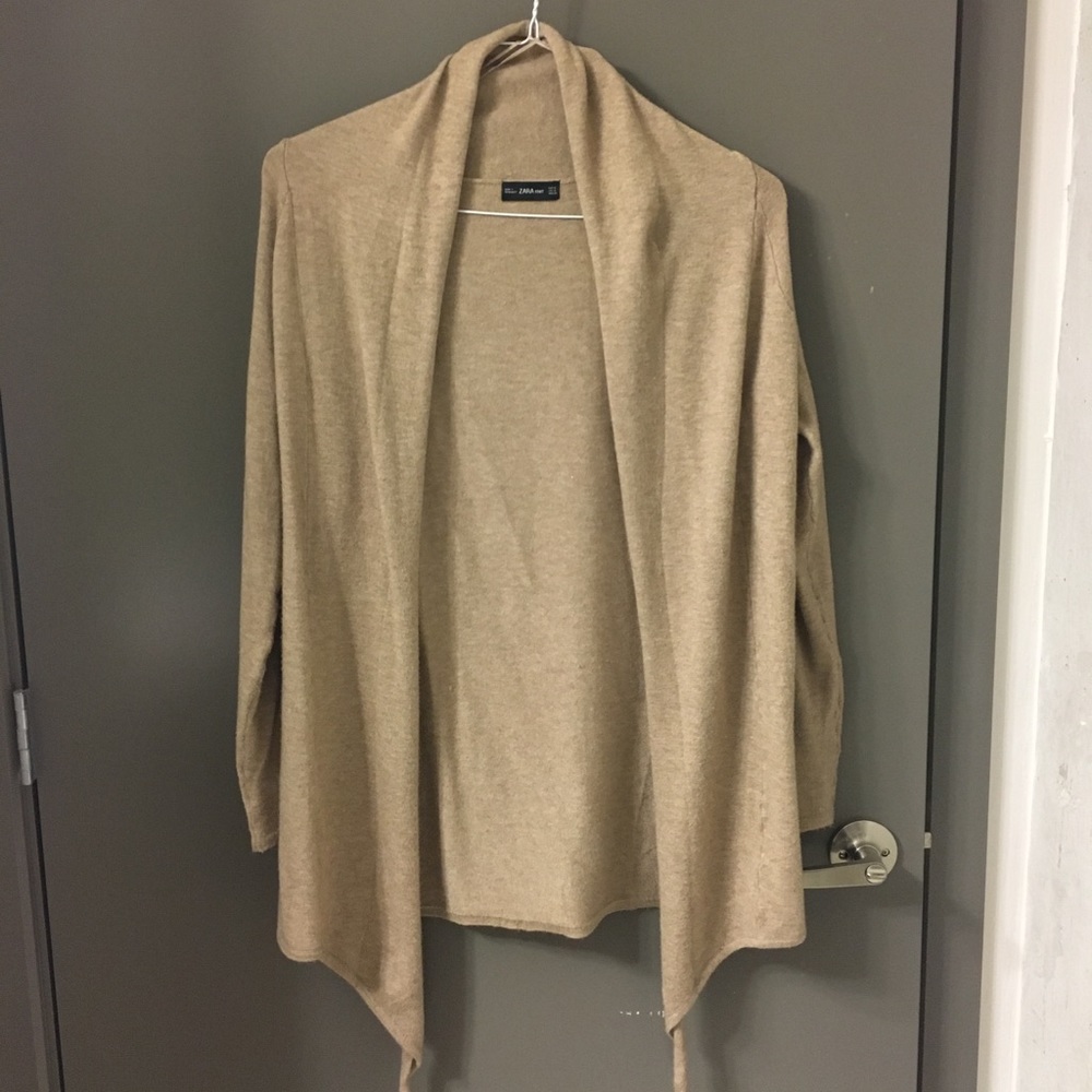 Zara Camel Waterfall Cardigan (S)